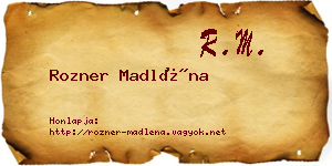 Rozner Madléna névjegykártya